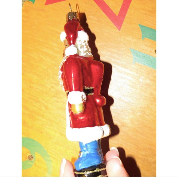 Impuls Santa Nutcracker Ornament, Mouth Blown, Hand Painted, Flaws In Paint, NEW - Picture 6 of 7